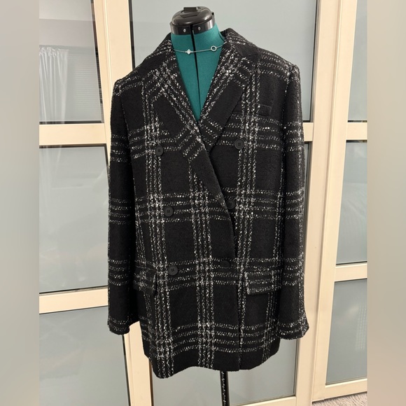 All Saints Astrid Double Breasted Check Jacket - Picture 2 of 16